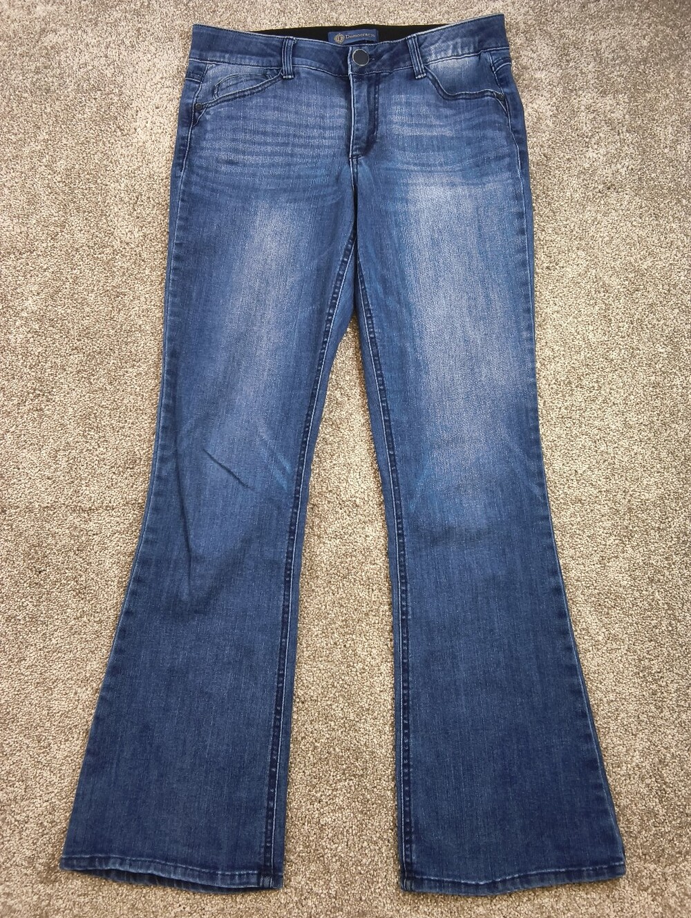 Democracy Womens Size 8 Blue Absolution Bootcut Stretch Jeans Denim Pants